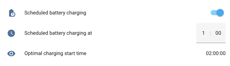 Battery charging automation entities